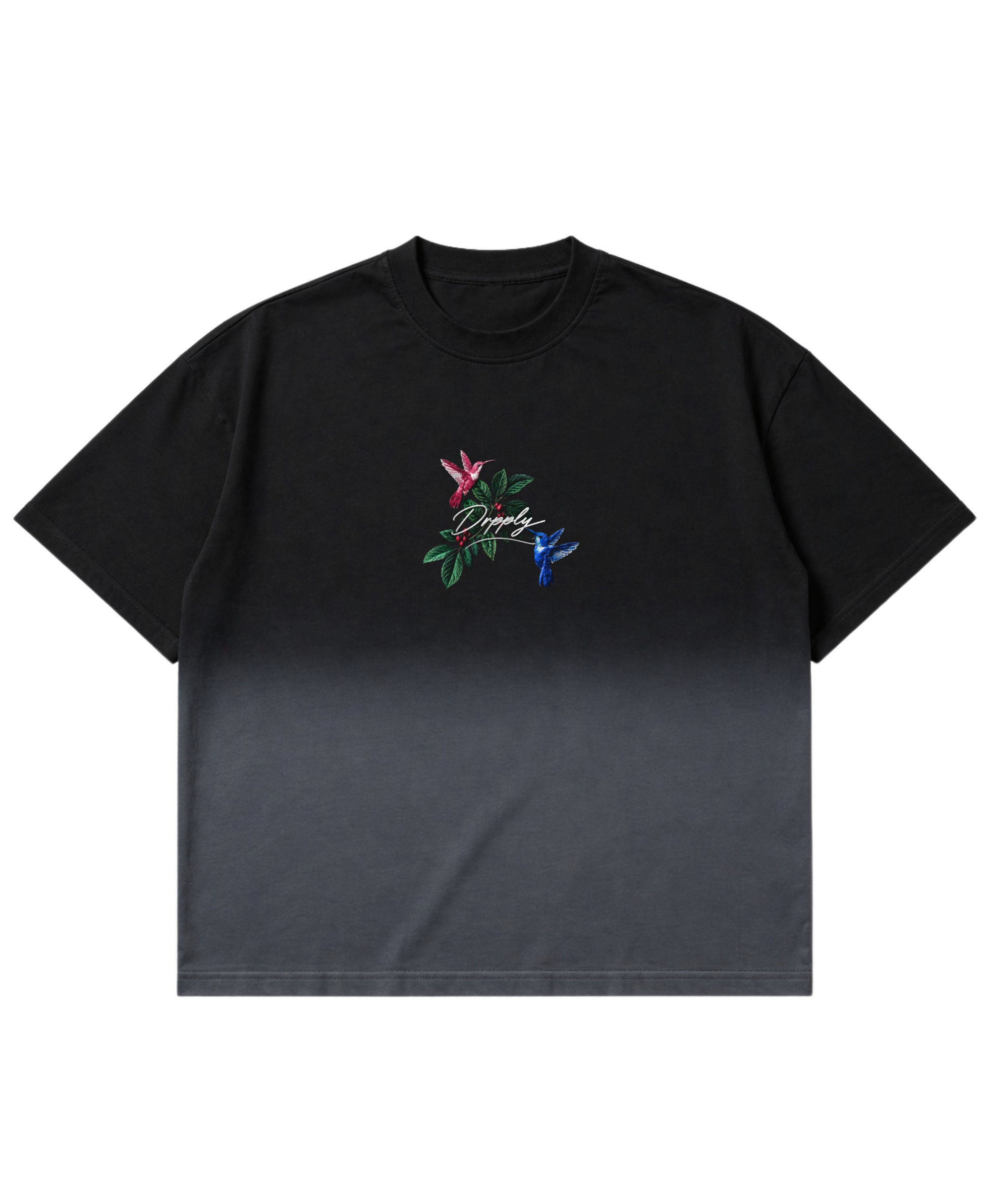 Black Ombré Wash Boxy Fit T-shirt Front Design