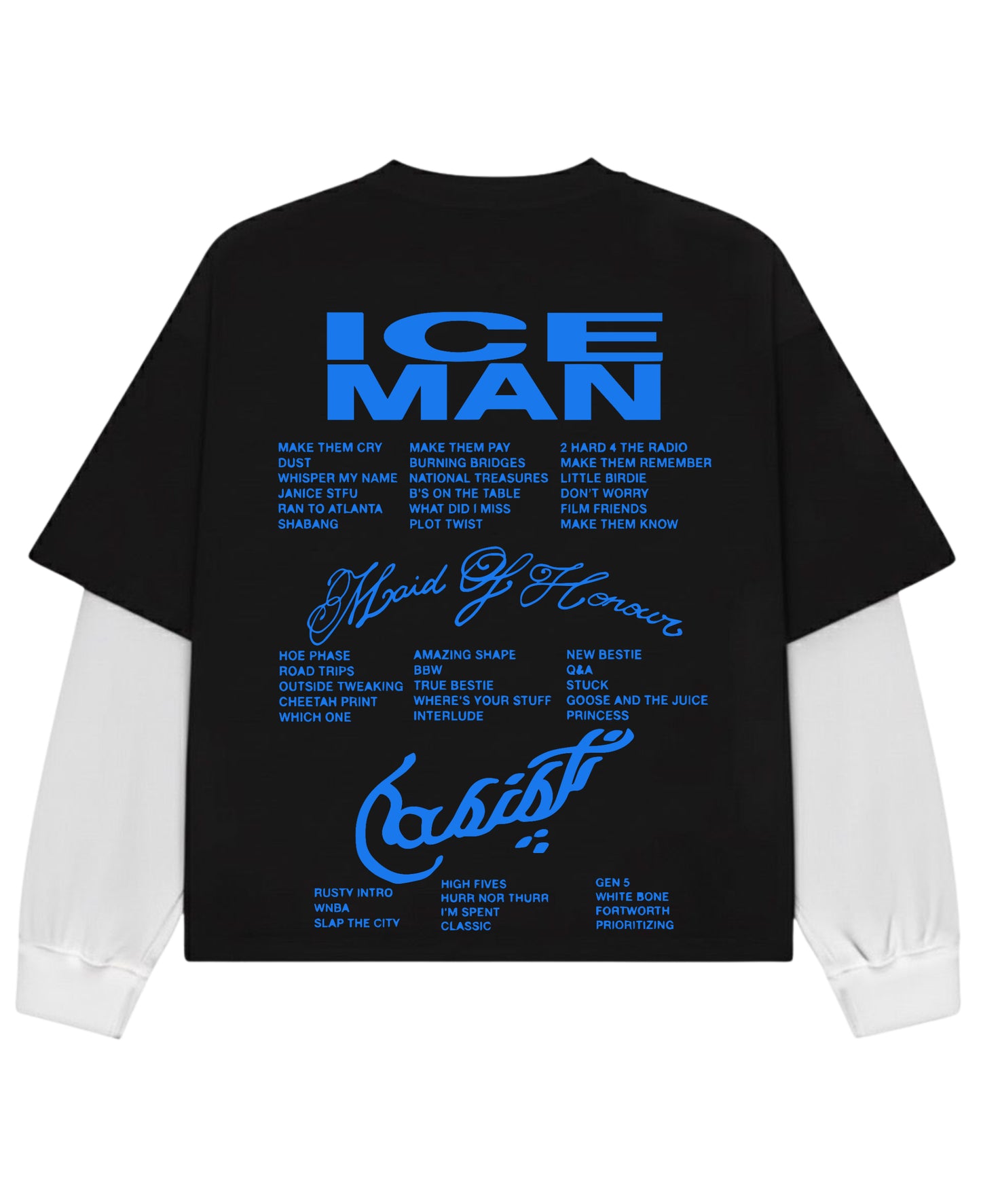 Black With White Sleeve Oversized Tee Back Design
