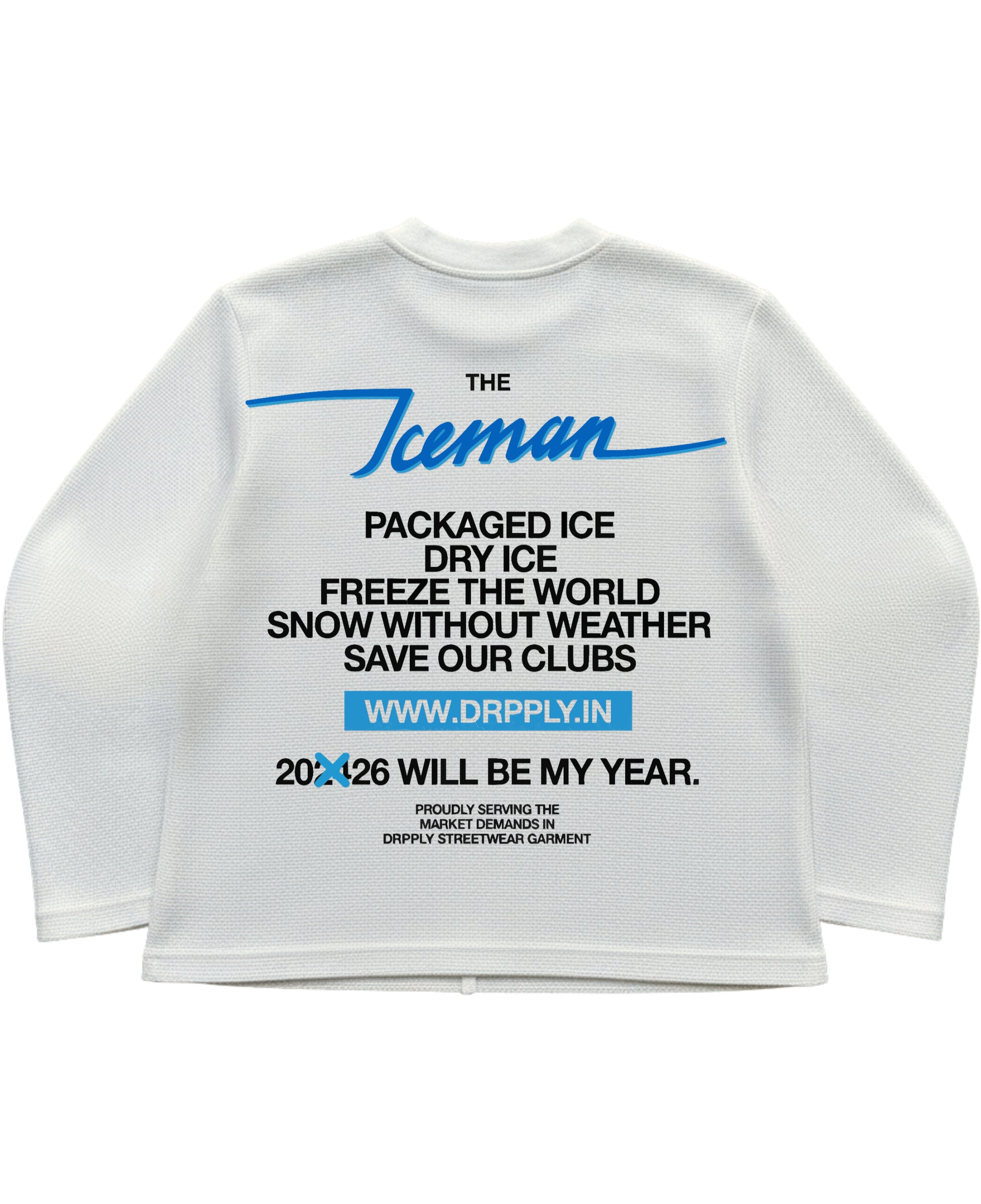 Off-white waffle knit oversized full-sleeve Back Design