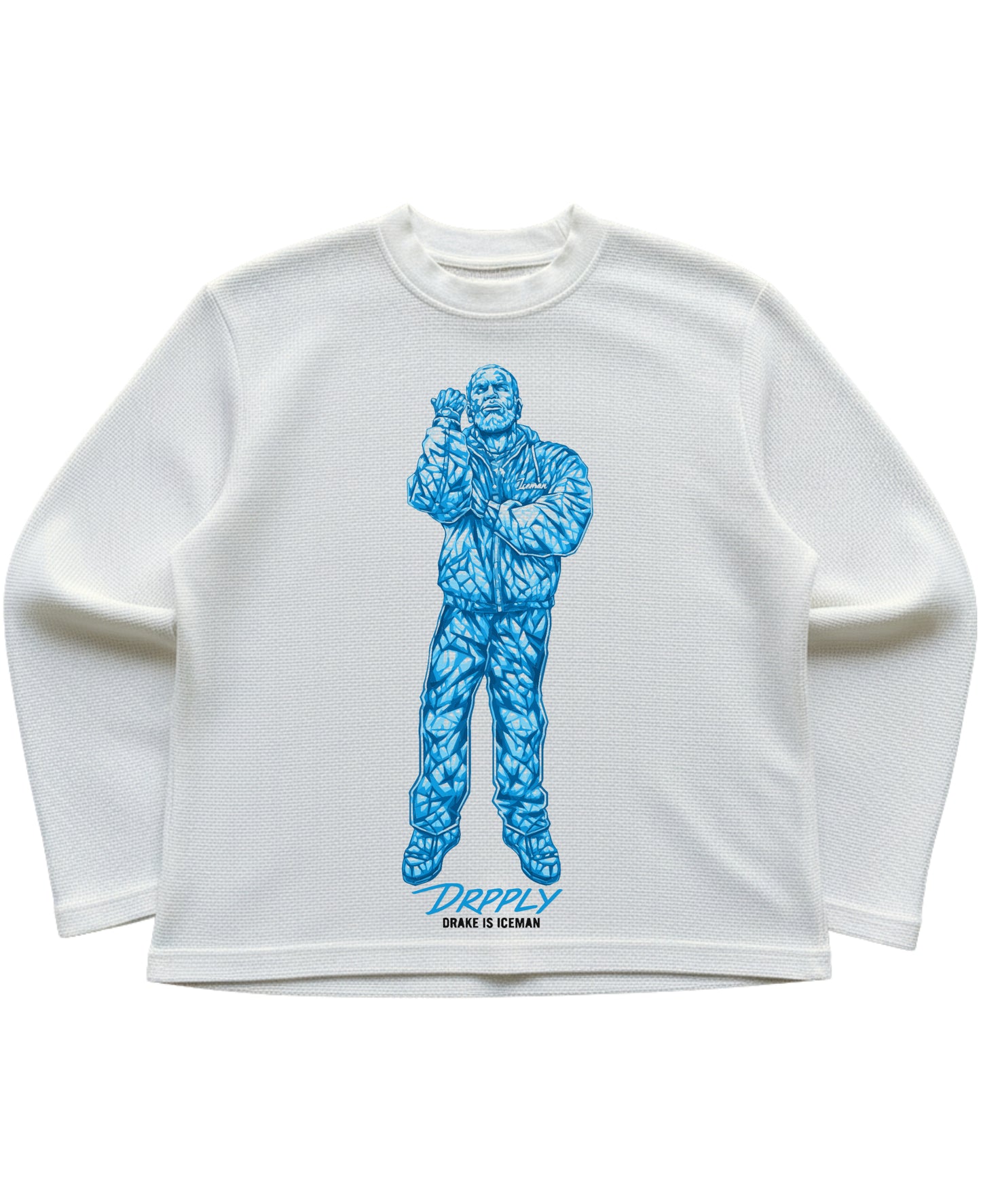 Off-white waffle knit oversized full-sleeve Front Design