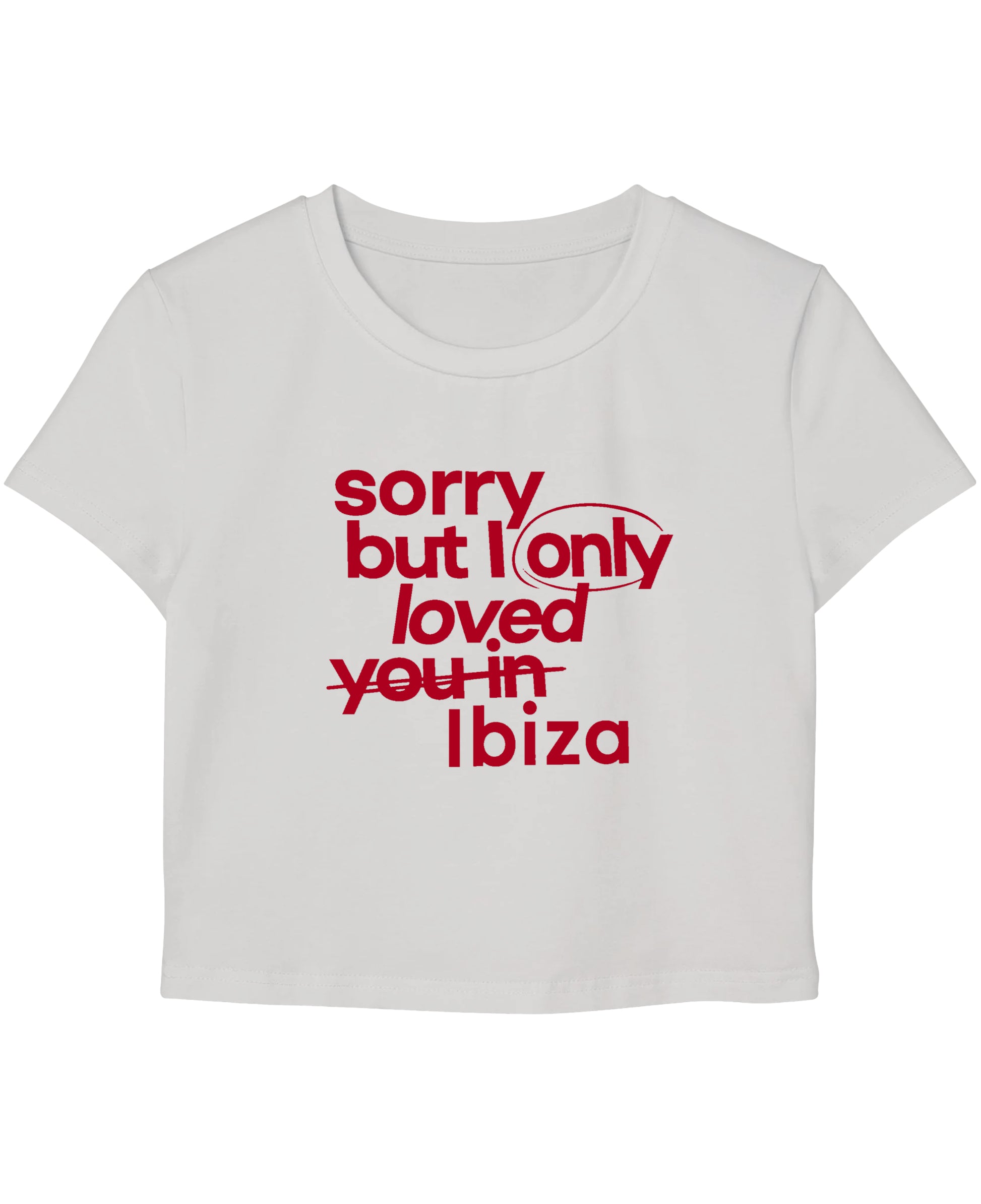 White Baby Tee Front Design
