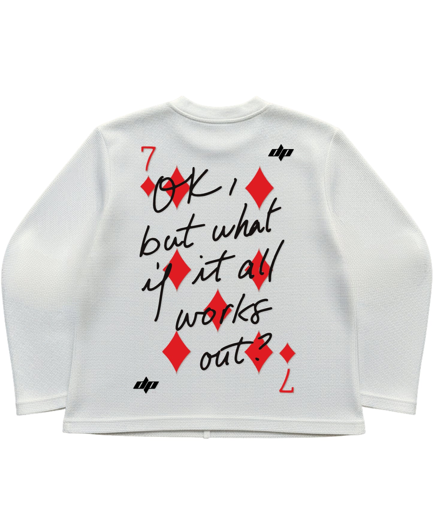 Off-white waffle knit oversized full-sleeve Back Design