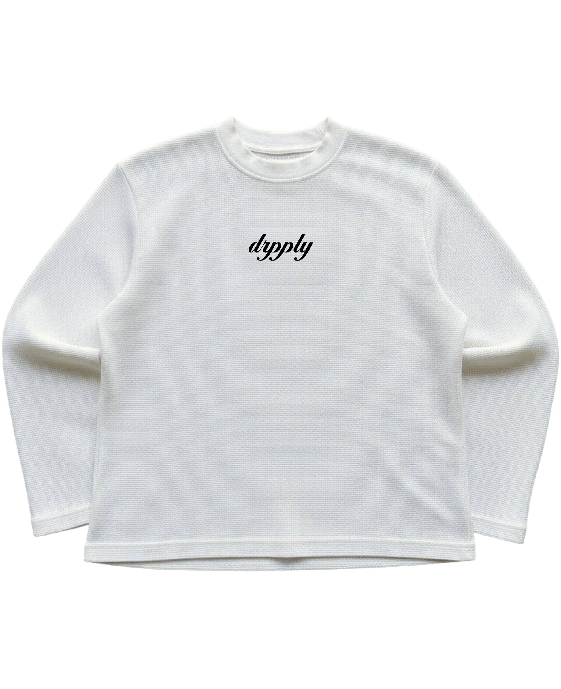 Off-white waffle knit oversized full-sleeve Front Design