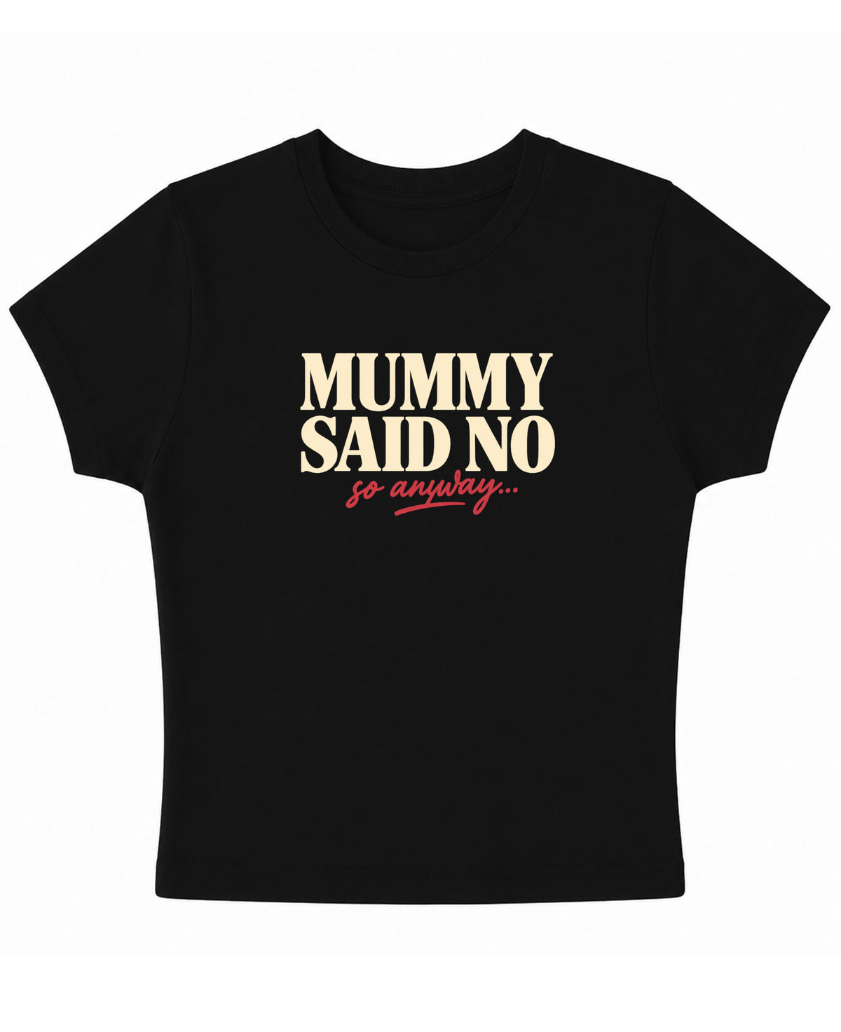 Black Baby Tee Front Design