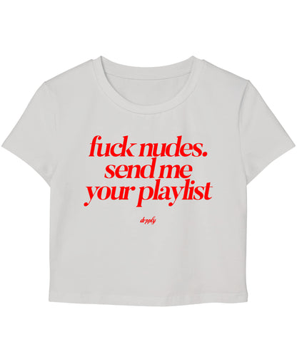 White Baby Tee Front Design