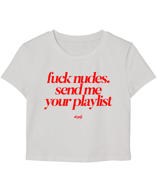 White Baby Tee Front Design