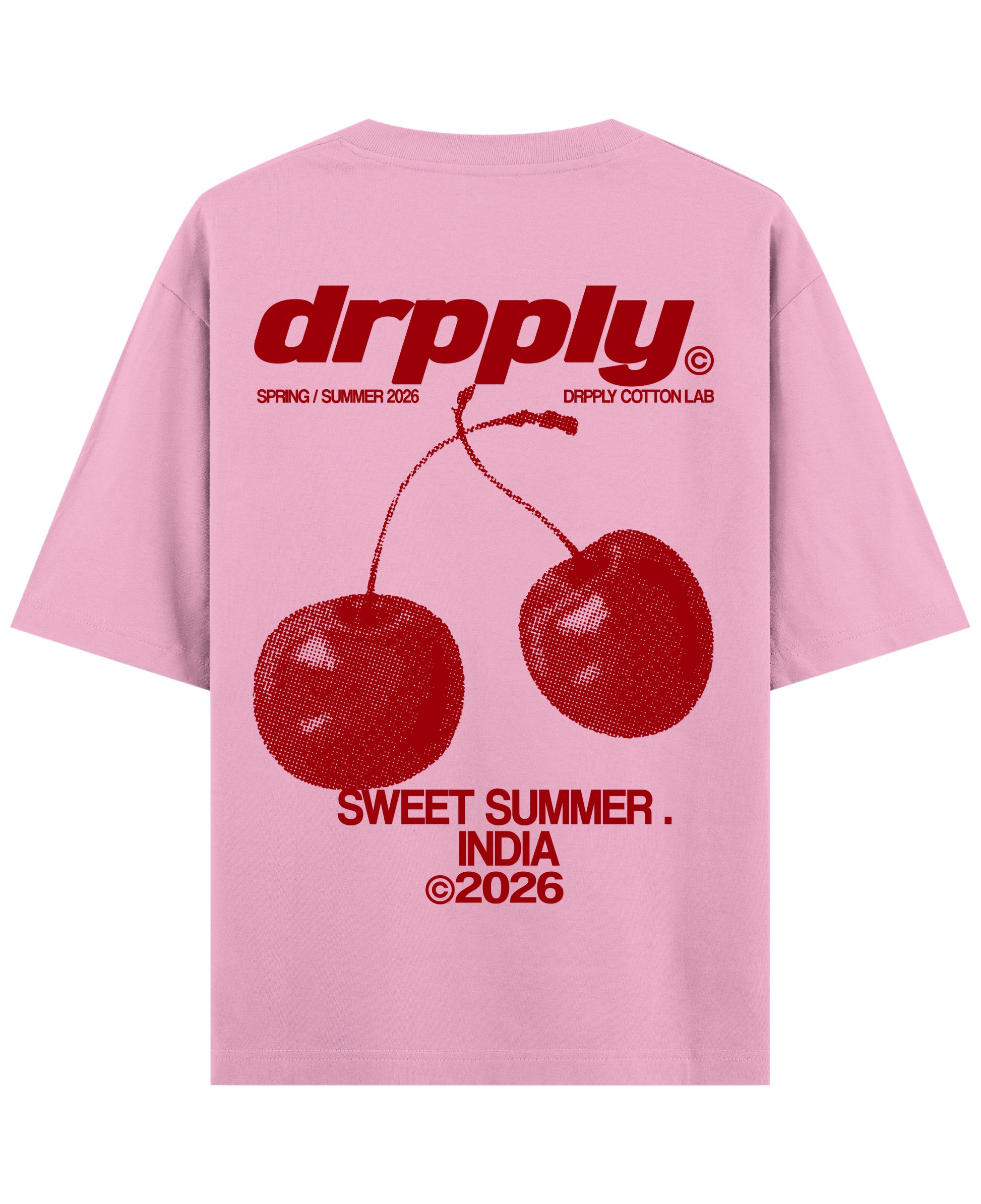 Baby Pink Oversized T-Shirt Back Design