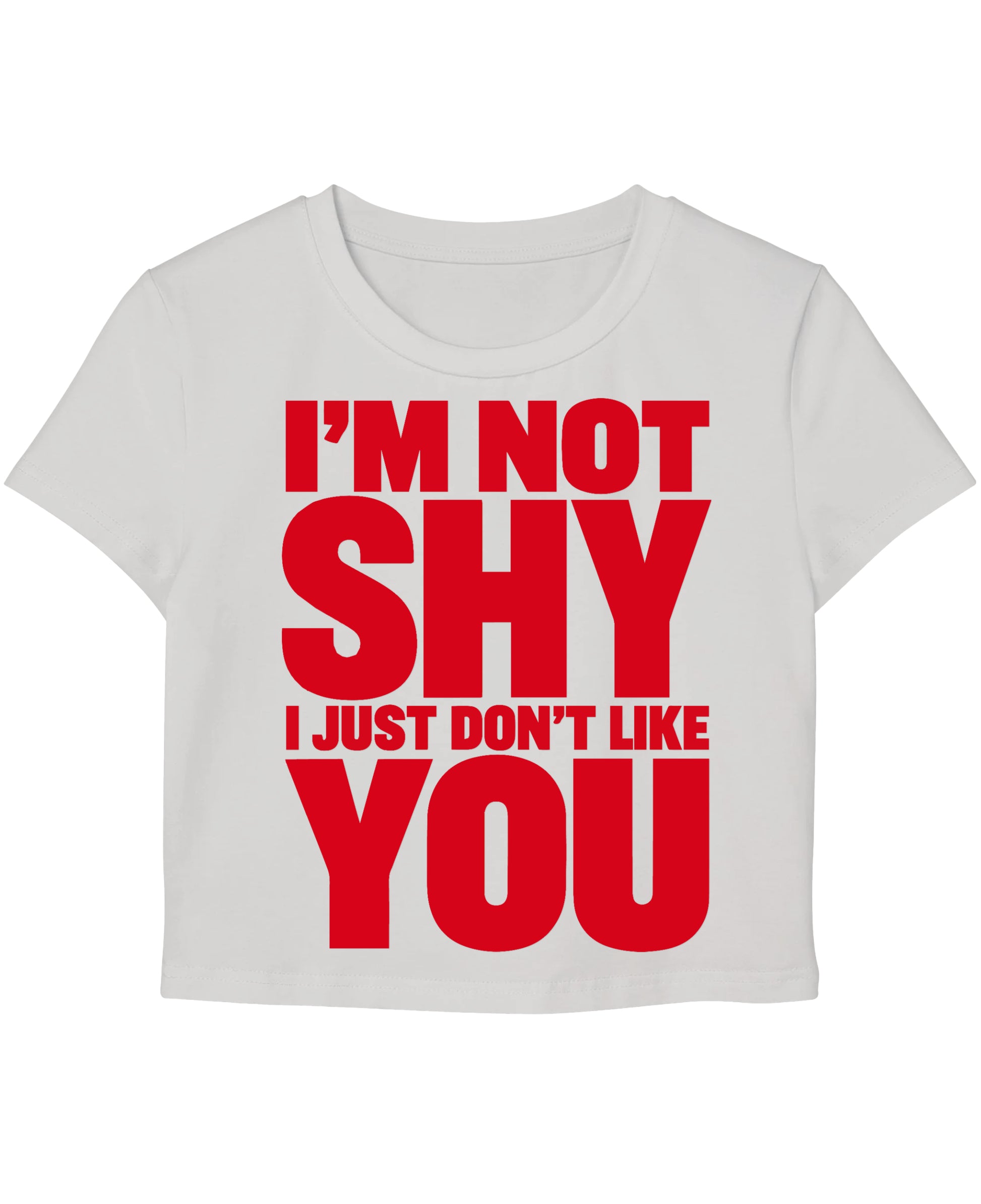 White Baby Tee Front Design