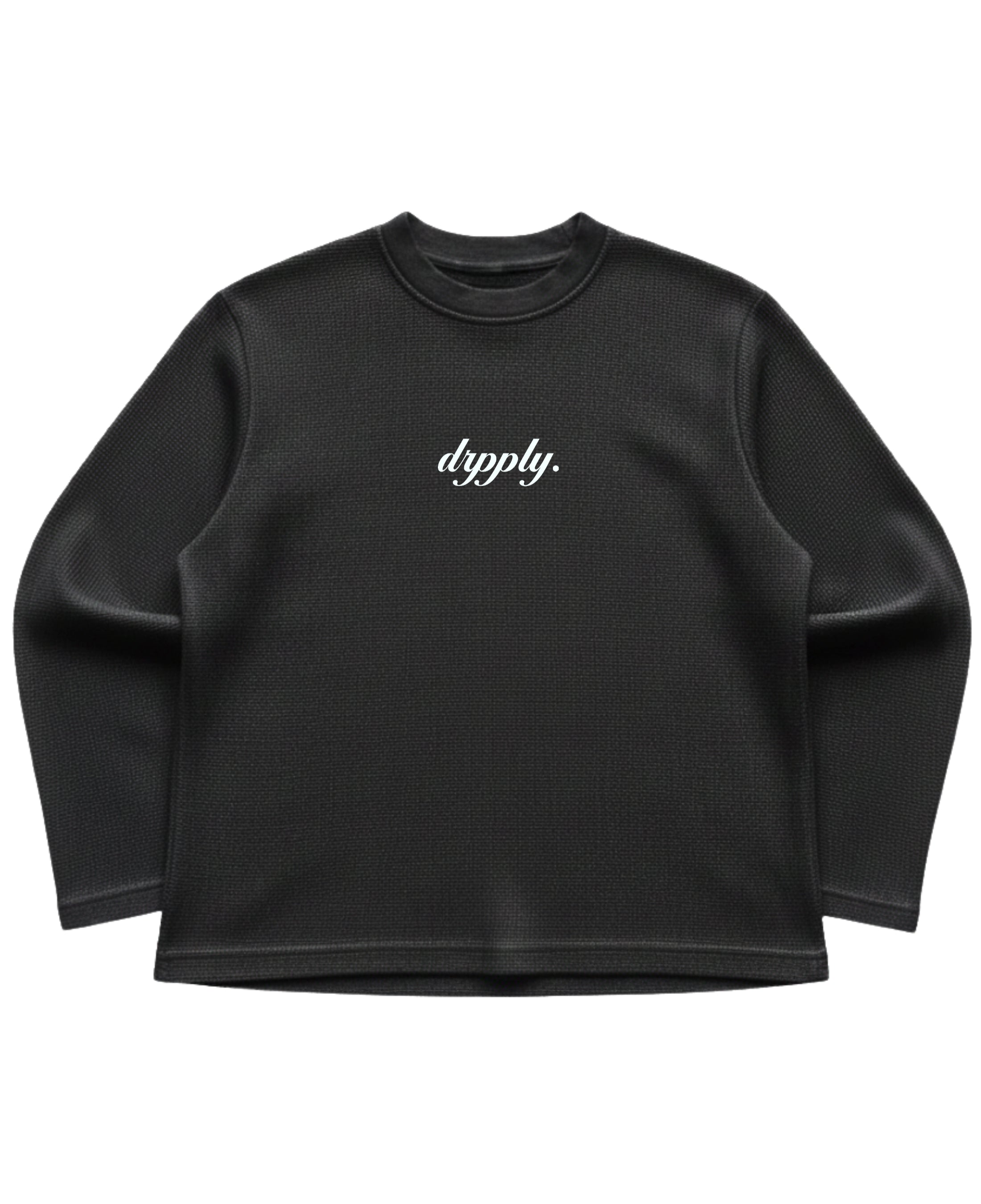 Men on Fire” — Black Waffle Oversized Full Sleeve – DRPPLY