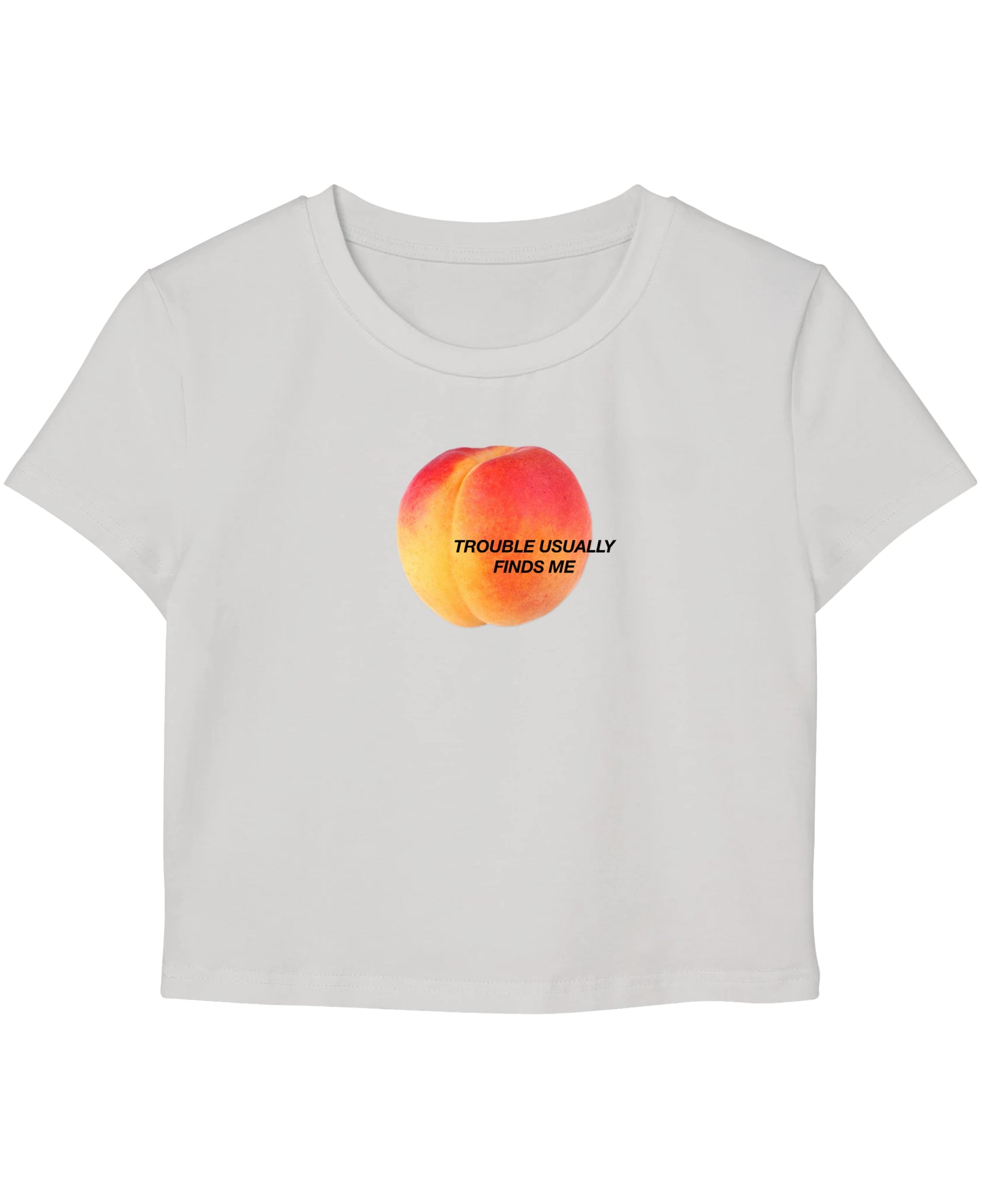 White Baby Tee Front Design