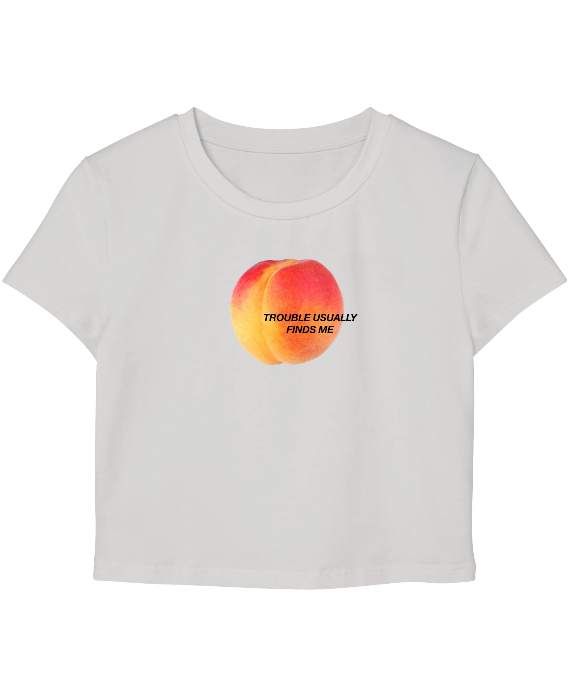 White Baby Tee Front Design