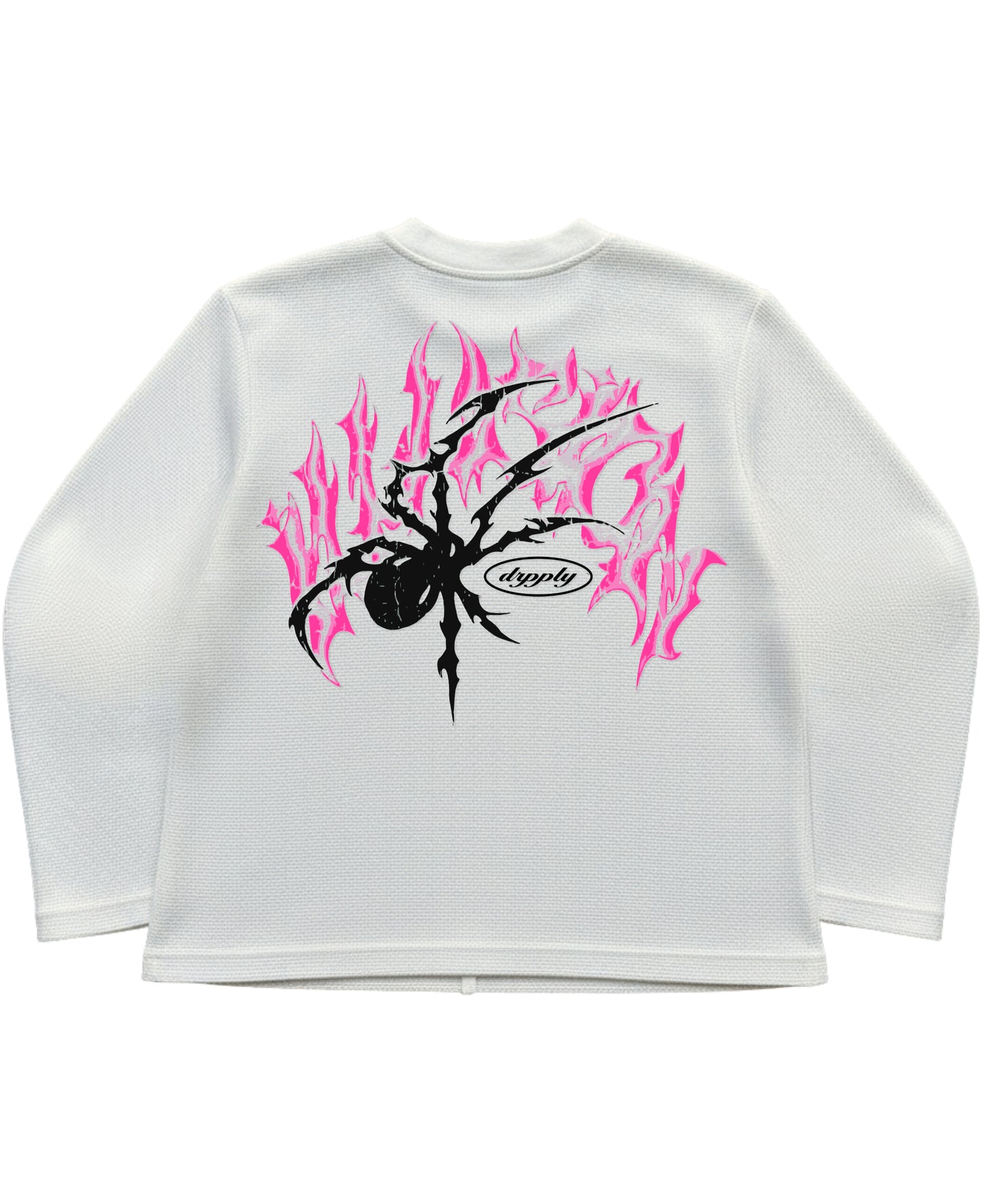 Off-white waffle knit oversized full-sleeve Back Design