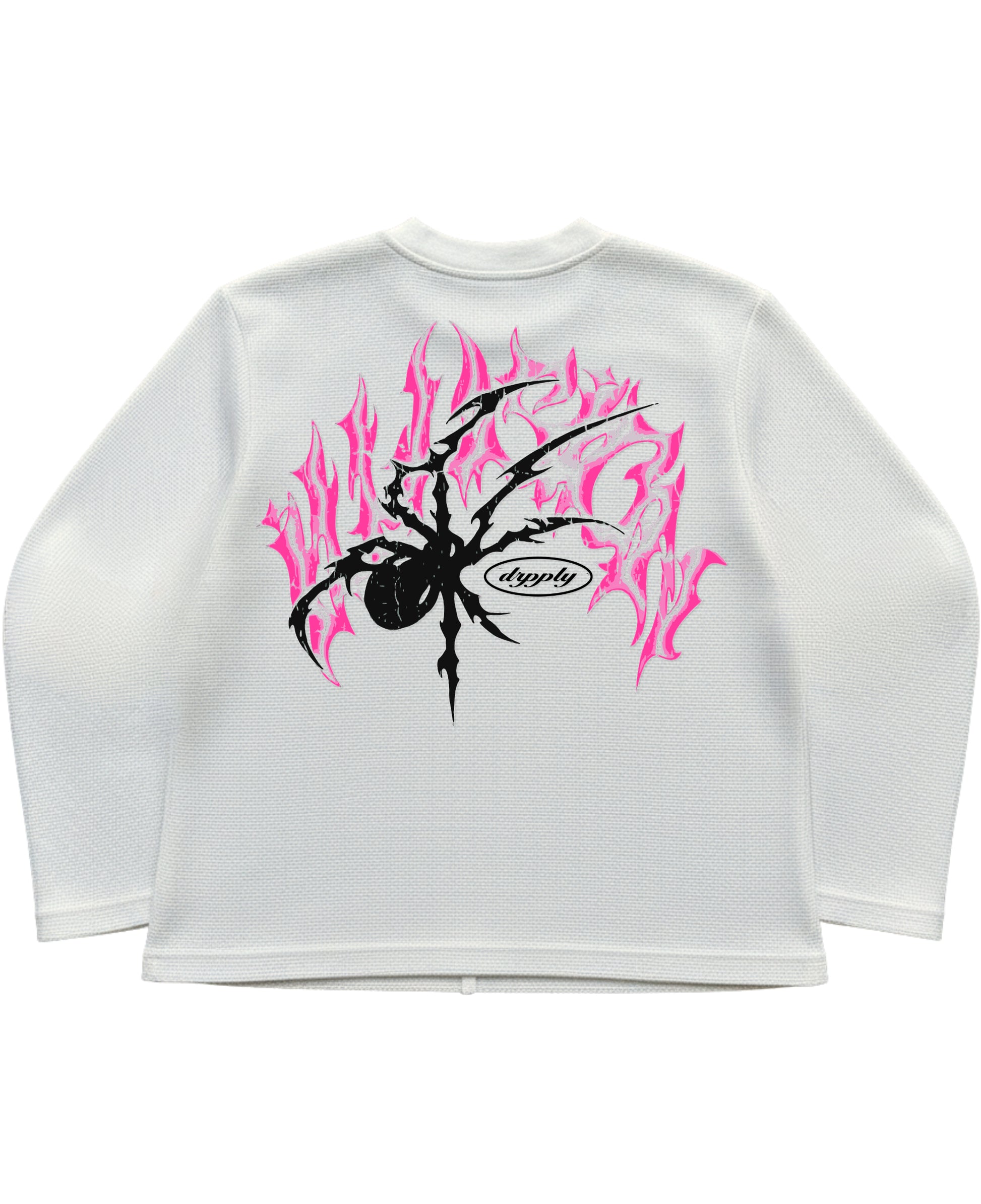 Off-white waffle knit oversized full-sleeve Back Design