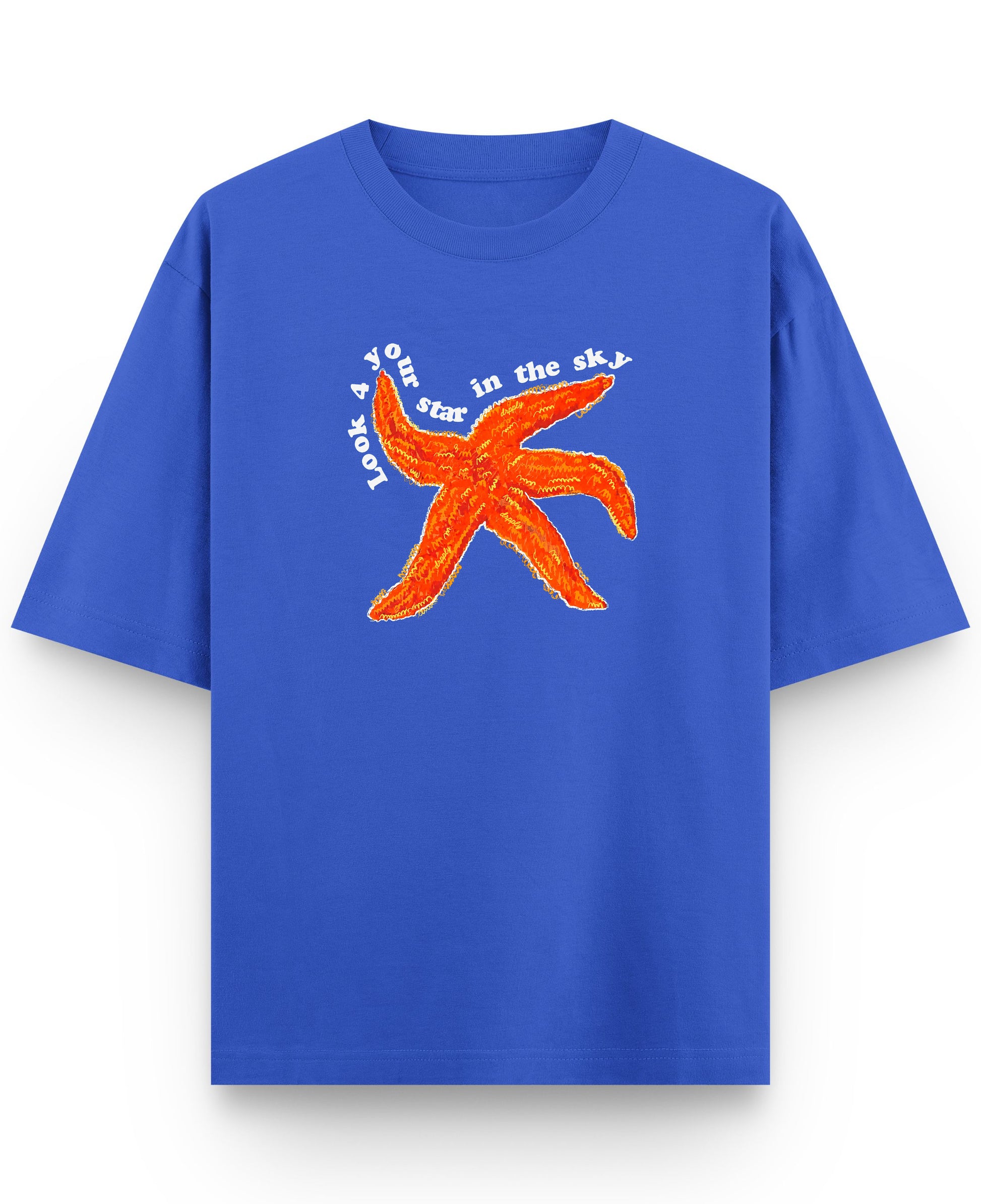 Royal Blue Oversized T-Shirt Front Design