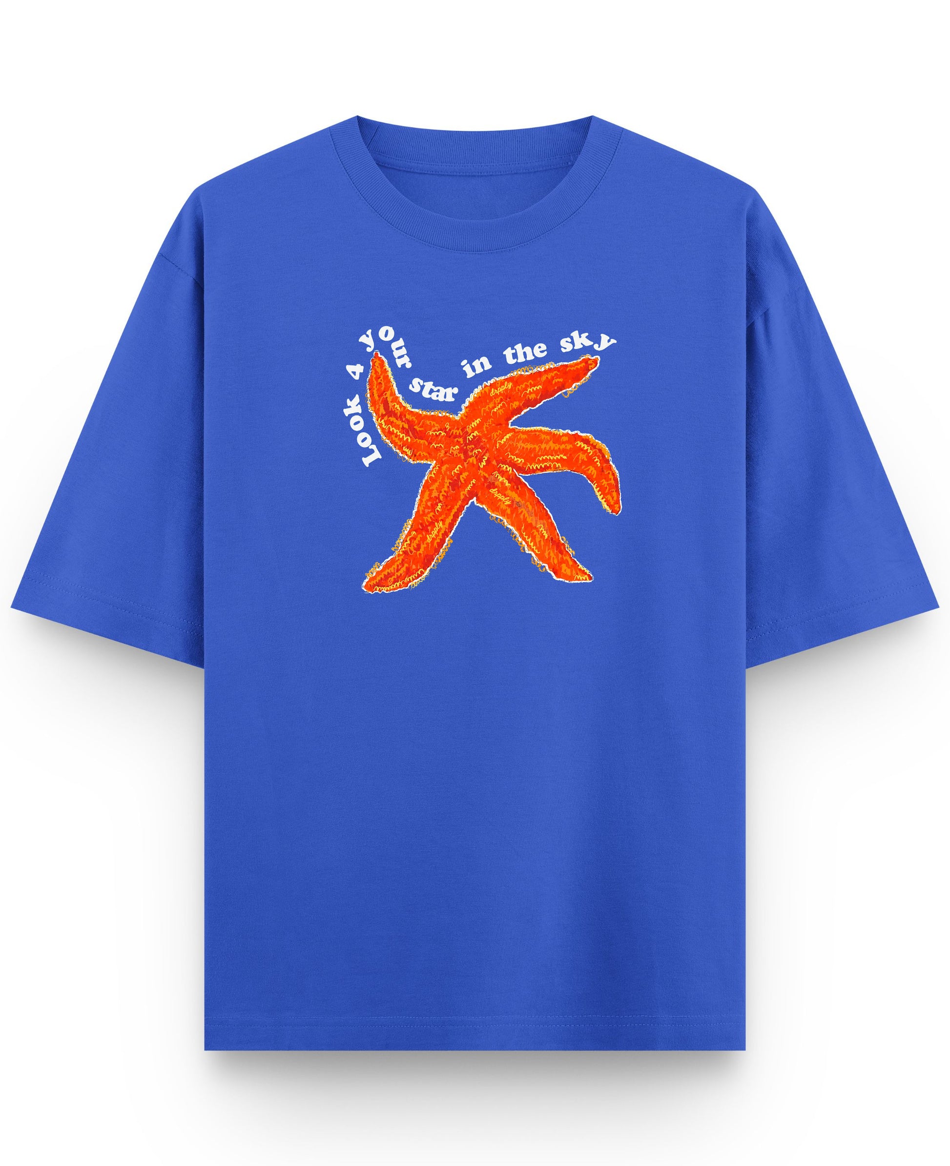 Royal Blue Oversized T-Shirt Front Design