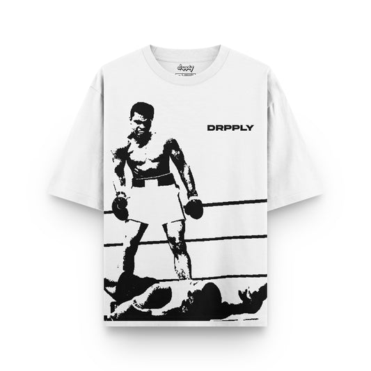 Oversized Muhammad Ali Drpply B/W T-shirt - Heavy 250 GSM Cotton