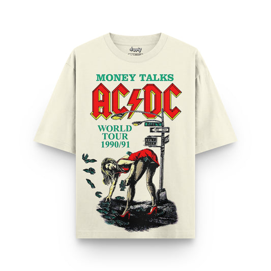 Oversized ACDC Money Talks T-shirt - Heavy 250 GSM Cotton