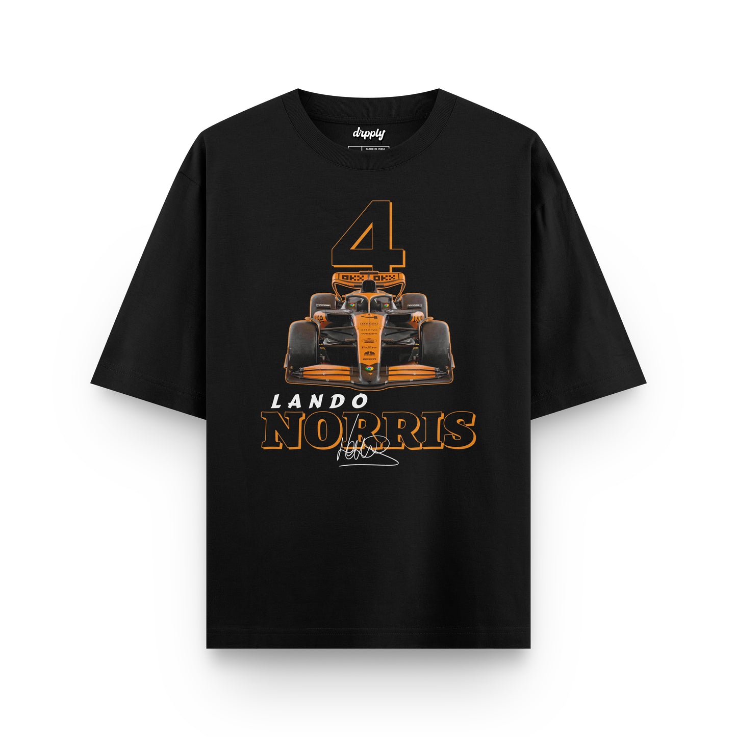 Oversized Black Lando Norris #4 T-shirt