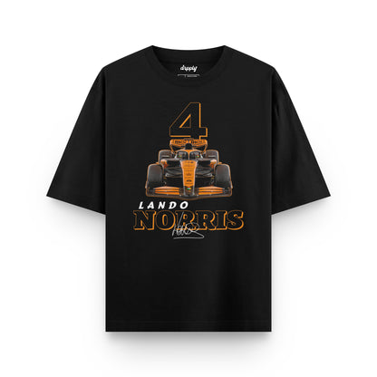 Oversized Black Lando Norris #4 T-shirt