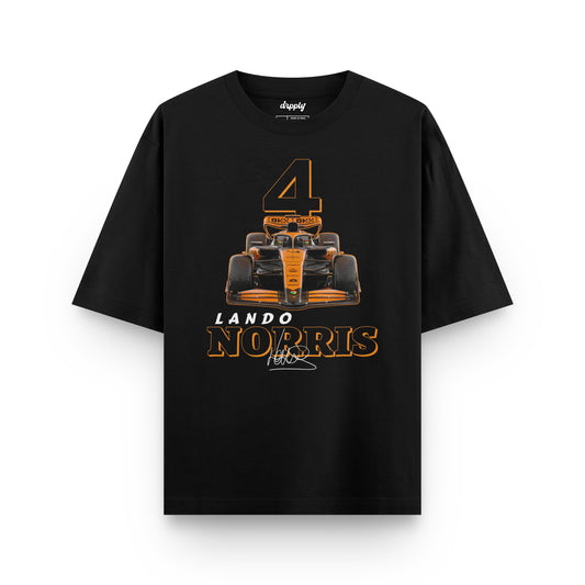 Oversized Black Lando Norris #4 T-shirt