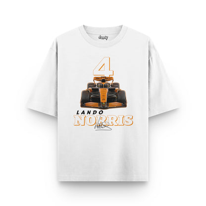 Oversized White Lando Norris #4 T-shirt