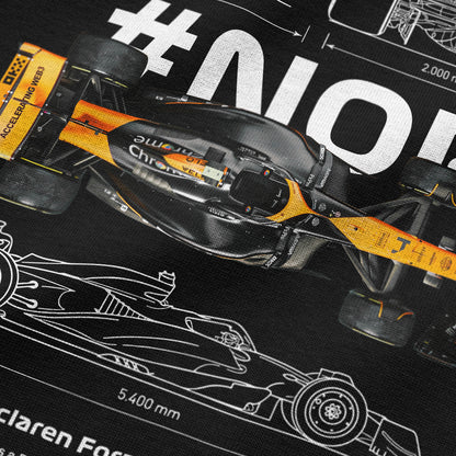 Oversized Black Norris Formula 1 T-shirt - Heavy 250 GSM Cotton