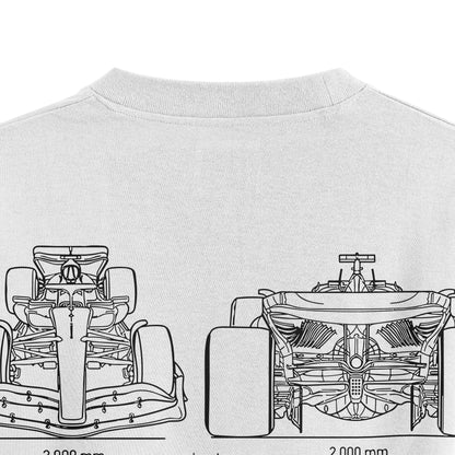 Oversized White Norris Formula 1 T-shirt - Heavy 250 GSM Cotton