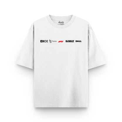 Oversized White Norris Formula 1 T-shirt - Heavy 250 GSM Cotton