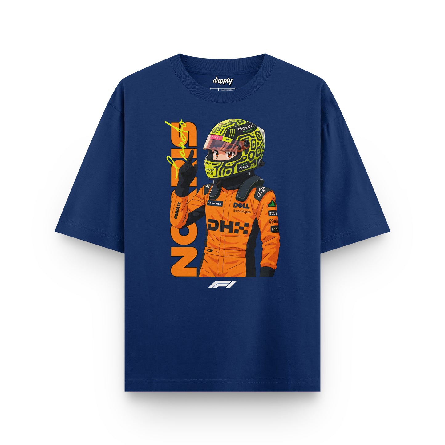 Oversized Navy Blue Lando Norris T-shirt