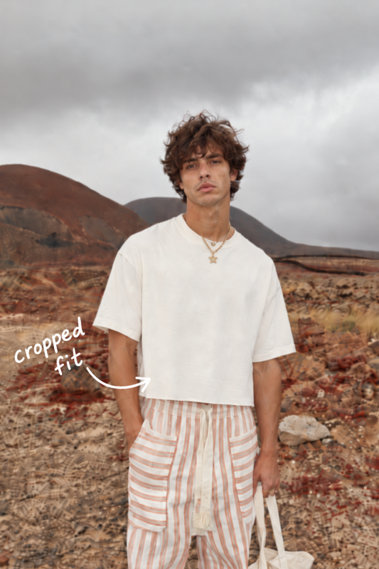 Perfectly Cropped Off-White T-shirt - Heavy 250 GSM Cotton