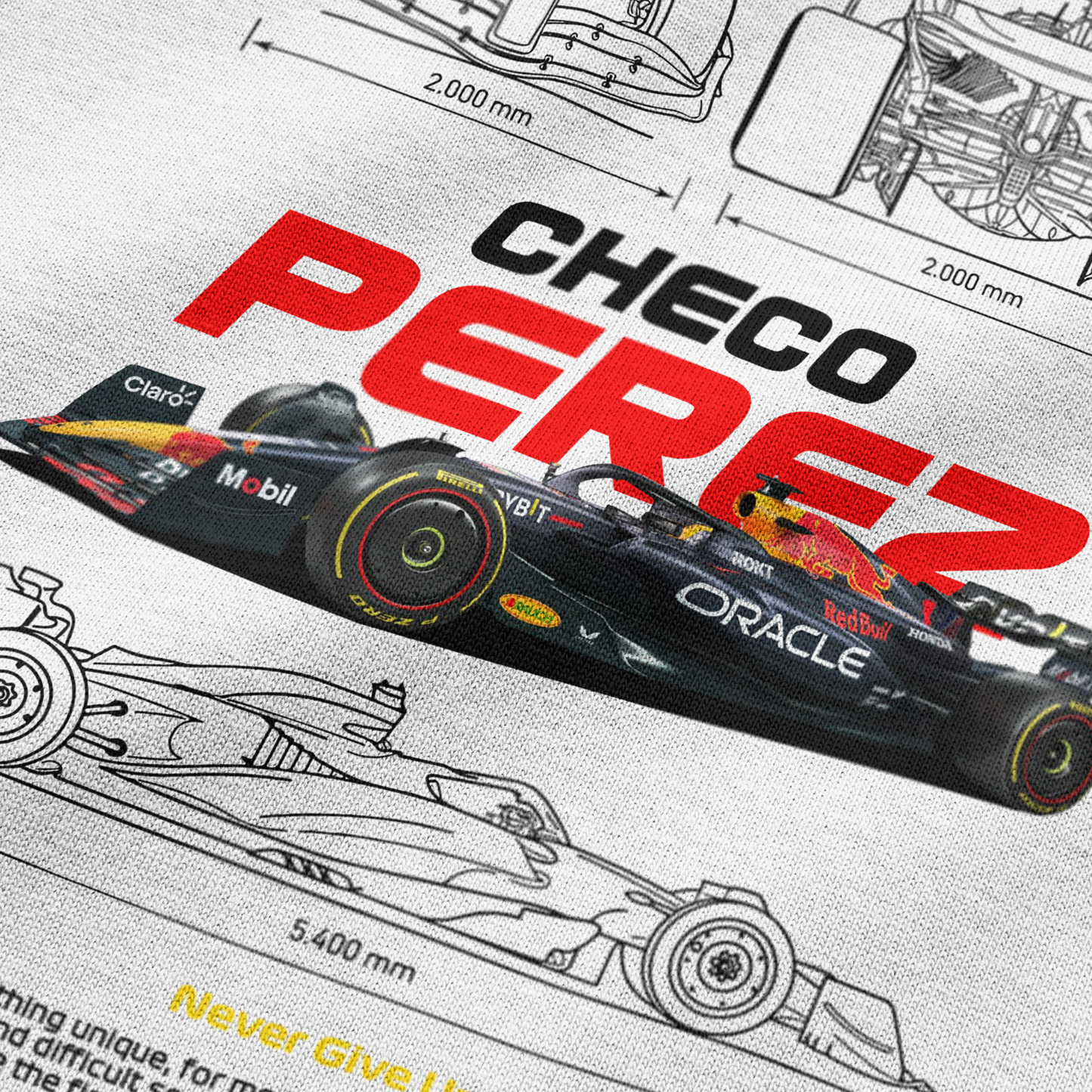 Oversized Checo Perez F1 T-shirt - Heavy 250 GSM Cotton
