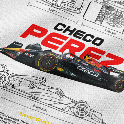 Oversized Checo Perez F1 T-shirt - Heavy 250 GSM Cotton