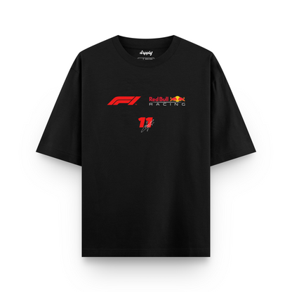 Oversized Black Checo Perez F1 T-shirt - Heavy 250 GSM Cotton