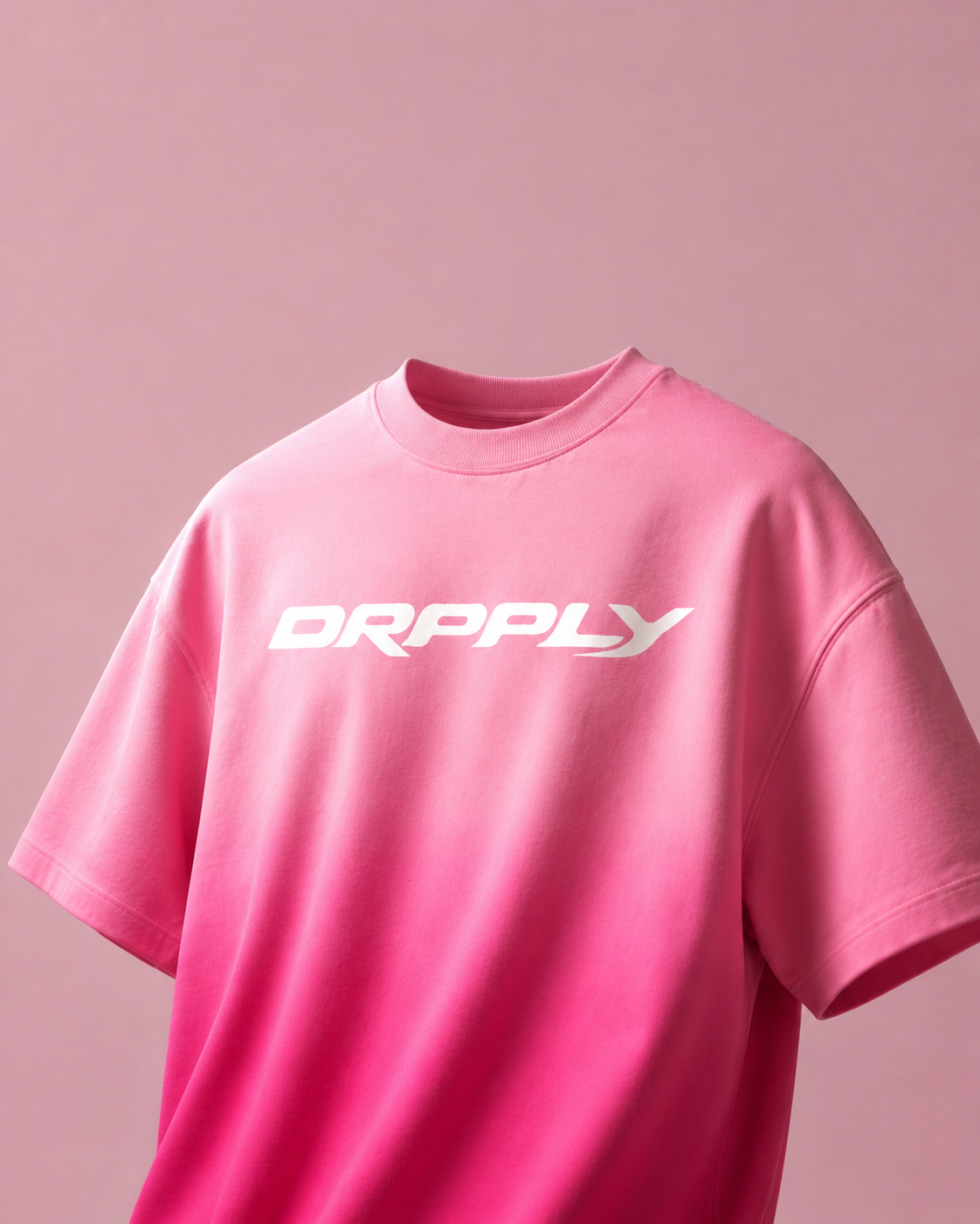 Pink Ombre Basic Cropped T-shirt
