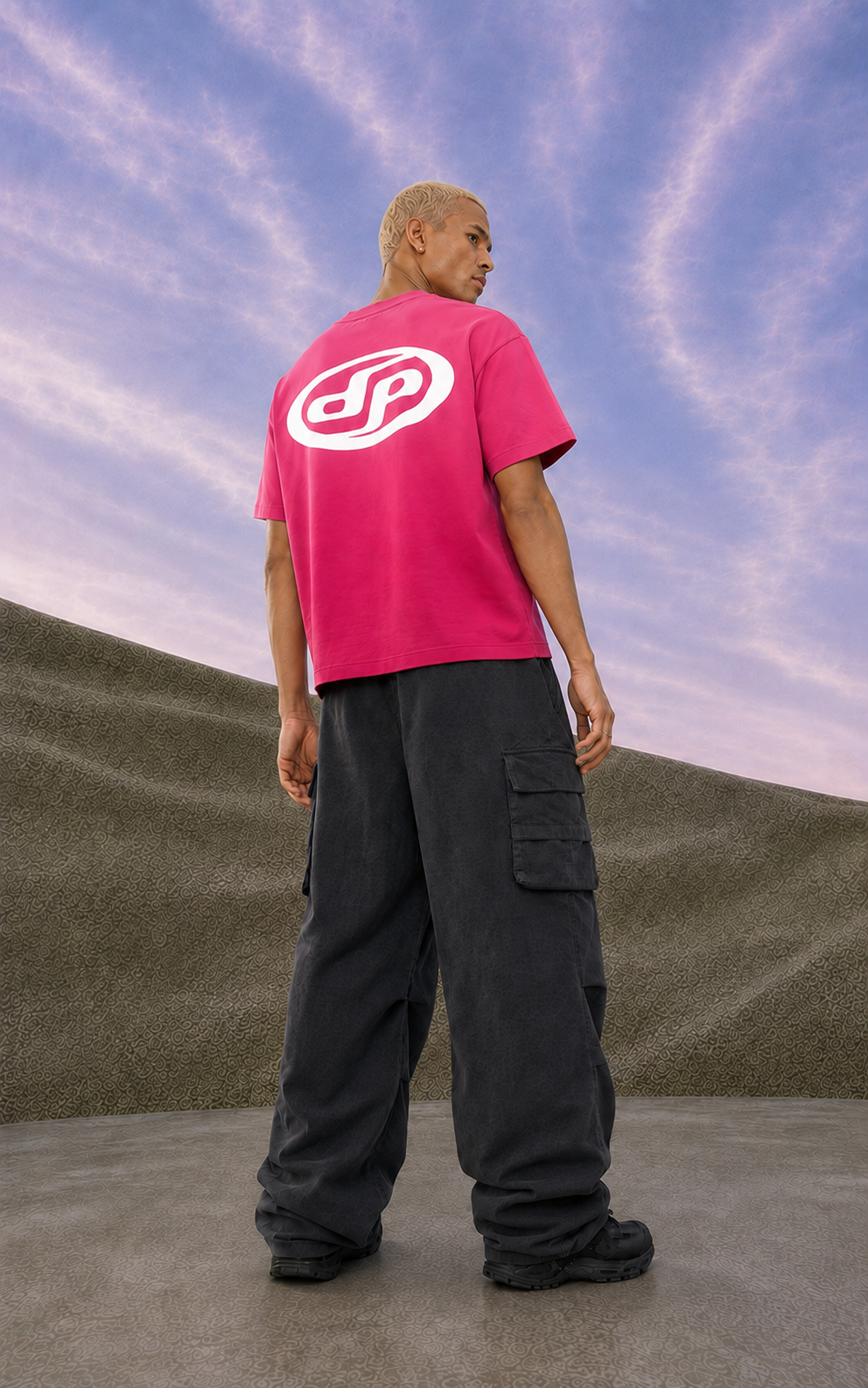 Pink Ombre Basic Cropped T-shirt