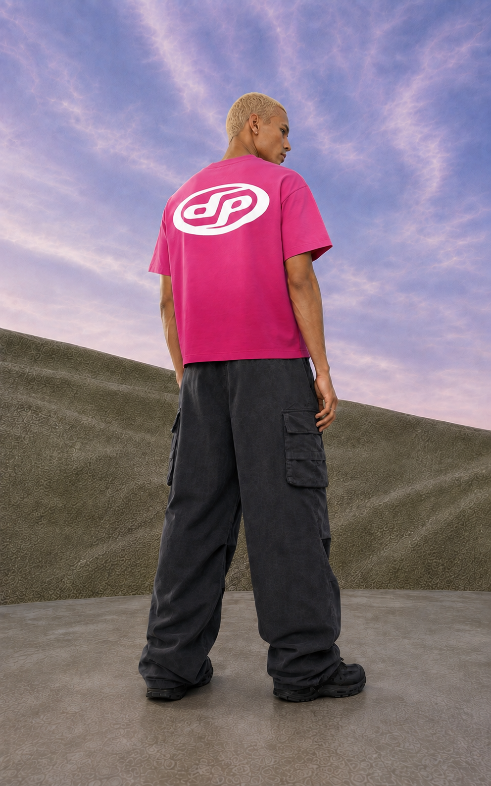 Pink Ombre Basic Cropped T-shirt