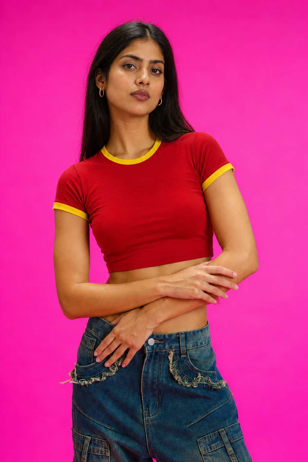 Red/Yellow Ringer Baby Tee