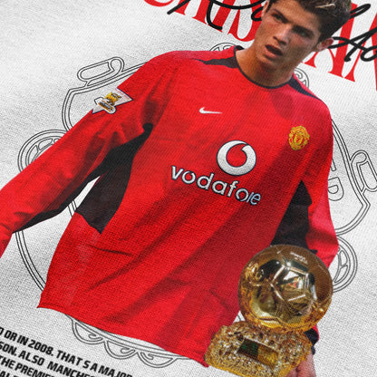 Oversized White Ronaldo 2008 Ballon d'Or T-shirt