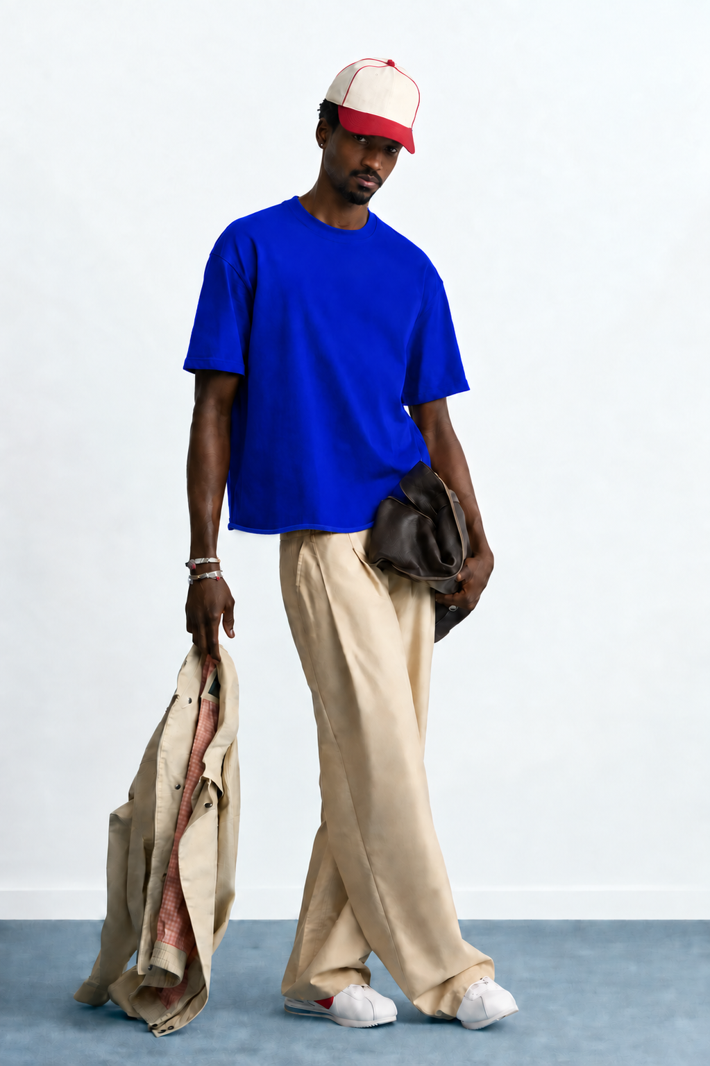 Perfectly Cropped Royal Blue T-shirt - Heavy 250 GSM Cotton
