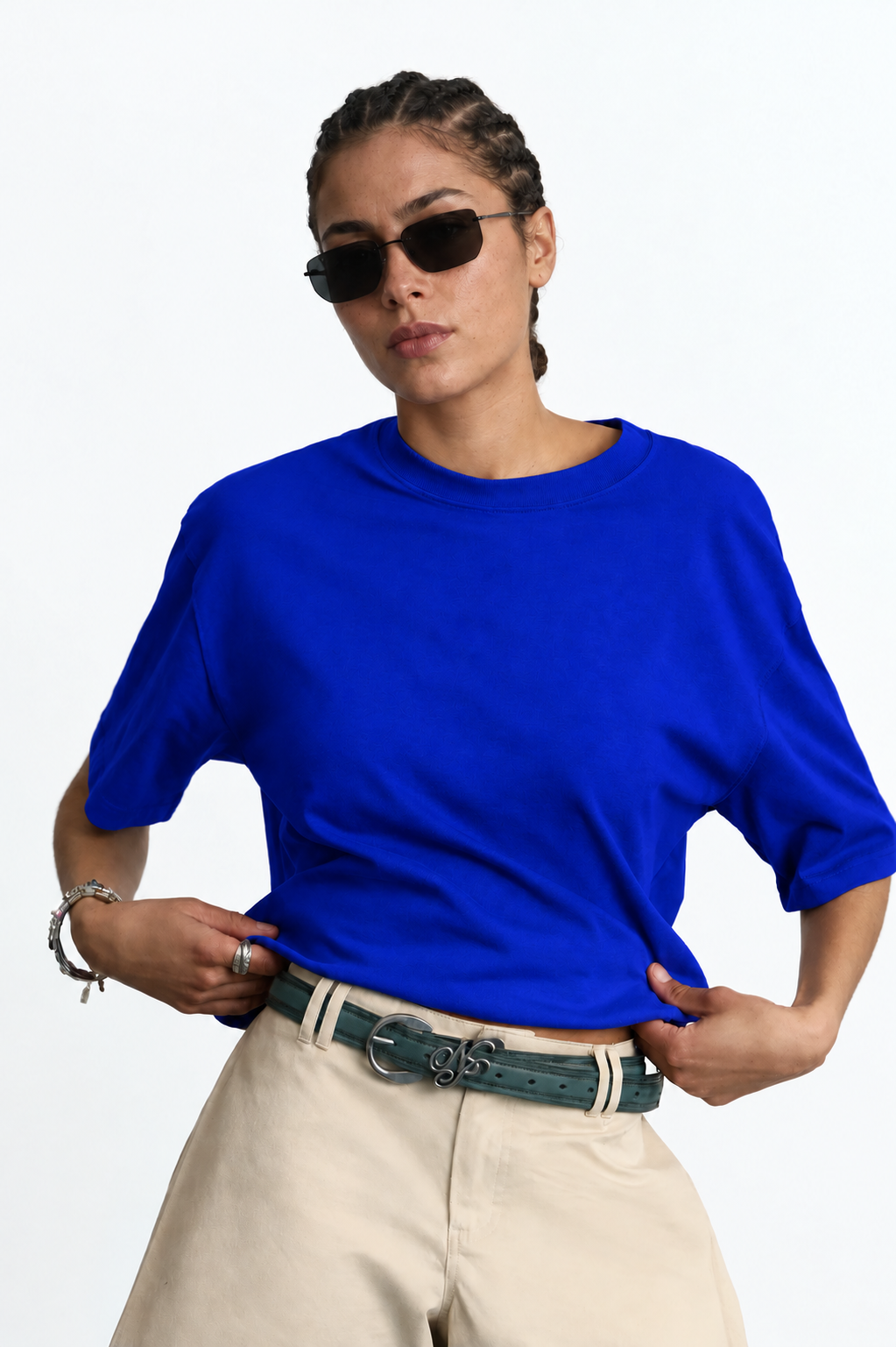 Perfectly Cropped Royal Blue T-shirt - Heavy 250 GSM Cotton