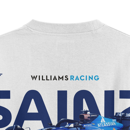 Oversized White SAINZ T-shirt - Heavy 250 GSM Cotton