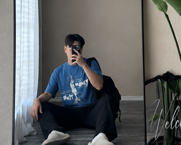 Shit Money Denim Effect Boxy Fit T-shirt - Heavy GSM
