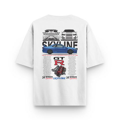 Oversized Skyline GTR T-shirt - Heavy 250 GSM Cotton
