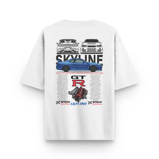 Oversized Skyline GTR T-shirt - Heavy 250 GSM Cotton
