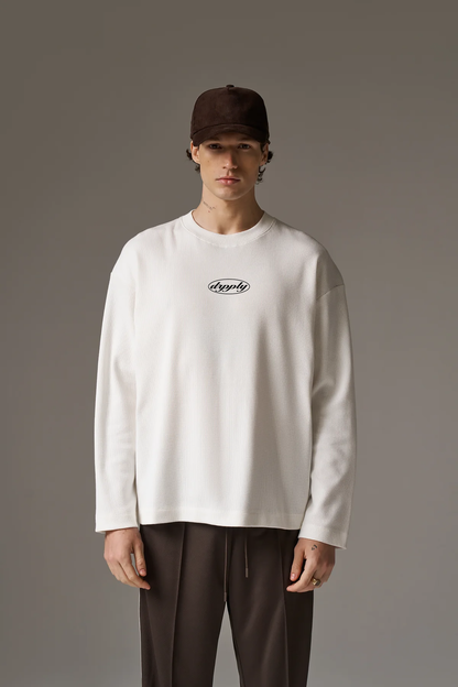 “Spiders Scare Me” — Off-White Waffle Oversized Full Sleeve