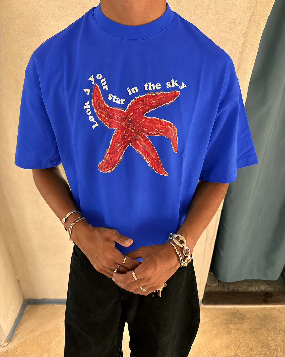 Oversized Royal Blue Starfish T-shirt