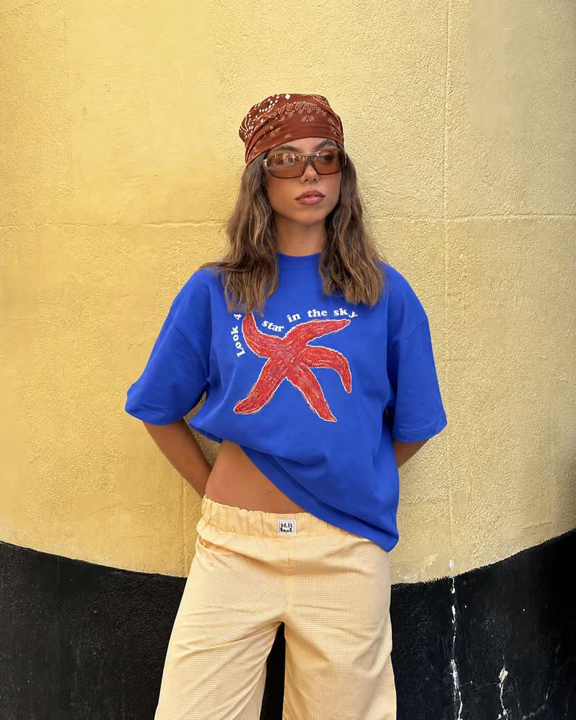 Oversized Royal Blue Starfish T-shirt