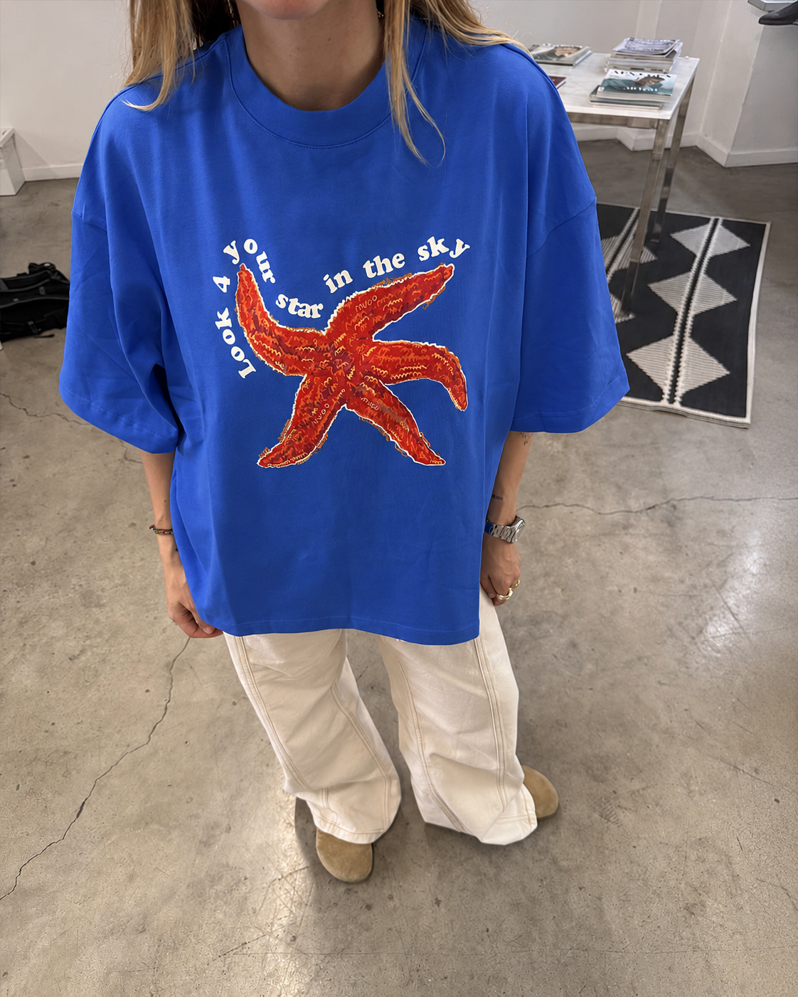 Oversized Royal Blue Starfish T-shirt