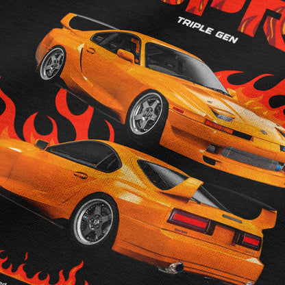 Oversized Black Toyota Supra T-shirt - Heavy 250 GSM Cotton