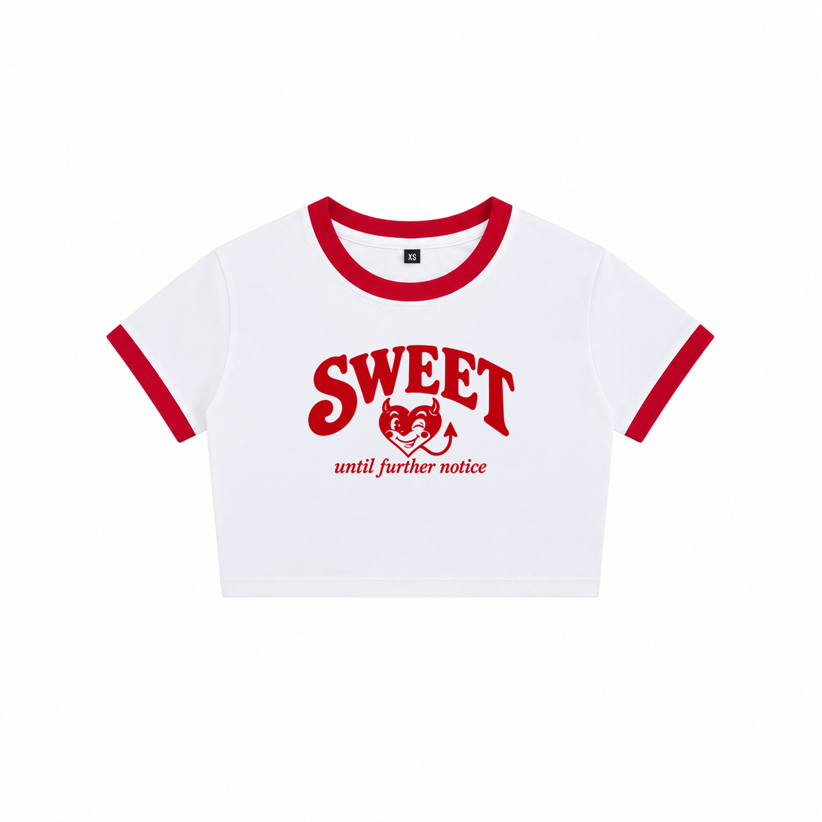 Sweet Until Further Notice Ringer Baby Tee